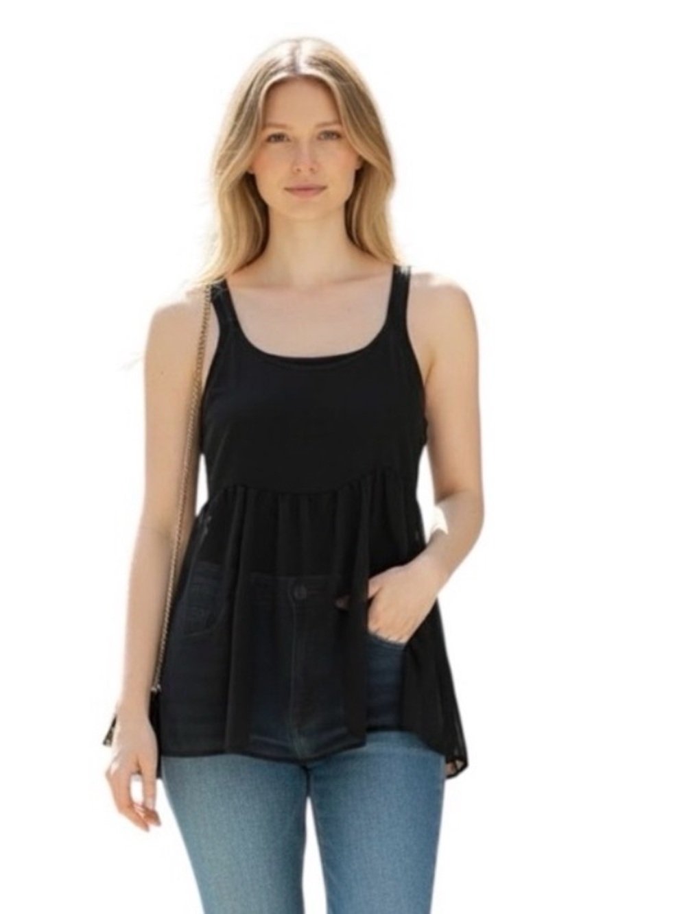 BRANDY MELVILLE Wonen’s Black Spaghetti Strap Y2K Blouse size Small